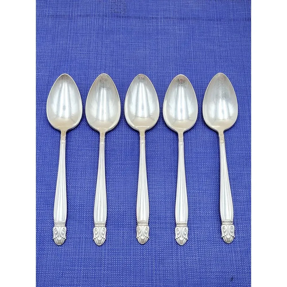 Holmes & Edwards International Silver 1938 Danish Princess Oval Spoon Set of 5